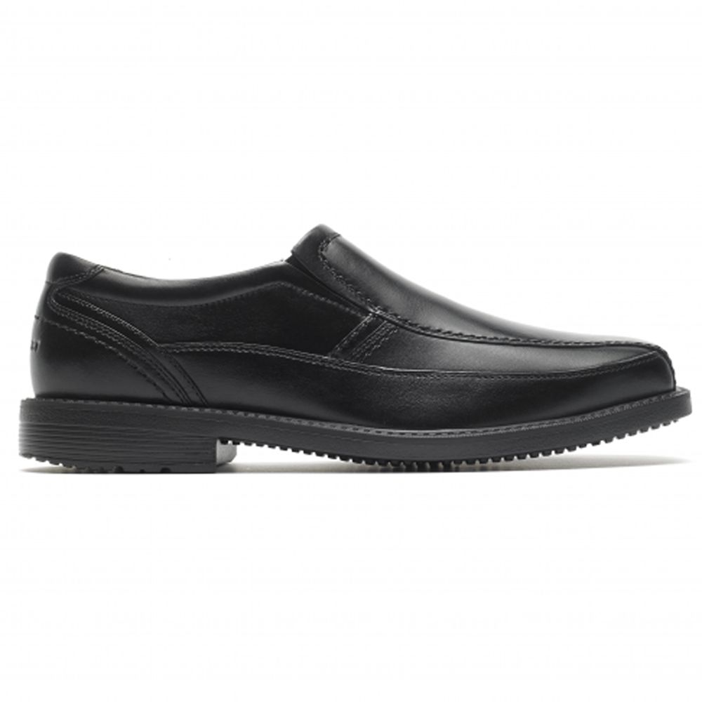 Pantofi Oxford Barbati Rockport Style Crew Bike Toe Slip-On Negrii - Romania 0813-GWIEM